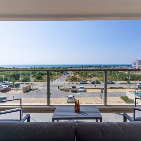While away the afternoon spectating the stunning sea views from your private balcony