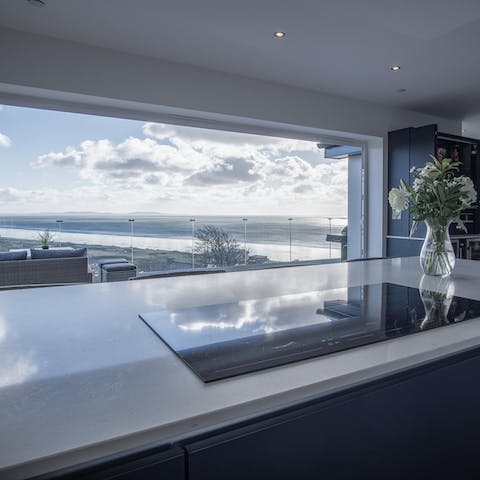 Flex your culinary muscles in the chef-worthy kitchen –⁠ there’s two Smeg ovens at the ready, and this view