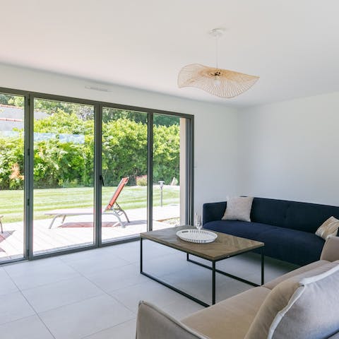 Put your feet up and relax in the light-filled living room