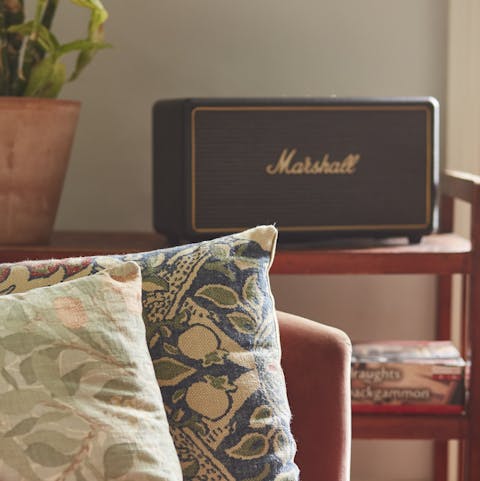 Sit back and listen to some tunes on the Bluetooth speakers