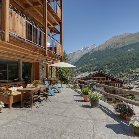 Soak up the Zermatt sun on the terrace