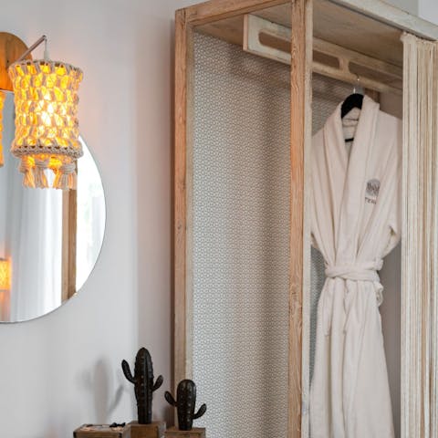Pamper yourself in the luxurious robes and slippers