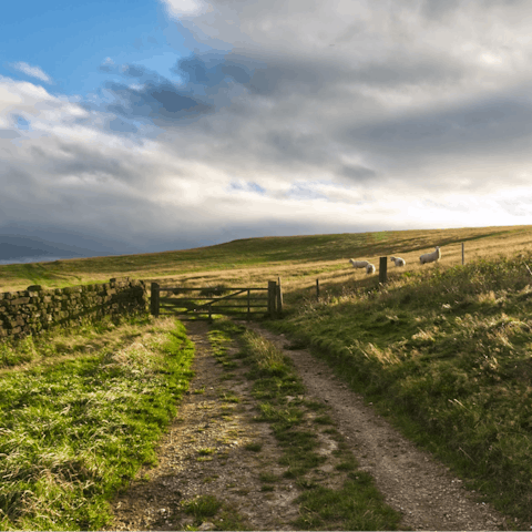 Go for a hike in the North York Moors National Park, a five-minute drive away