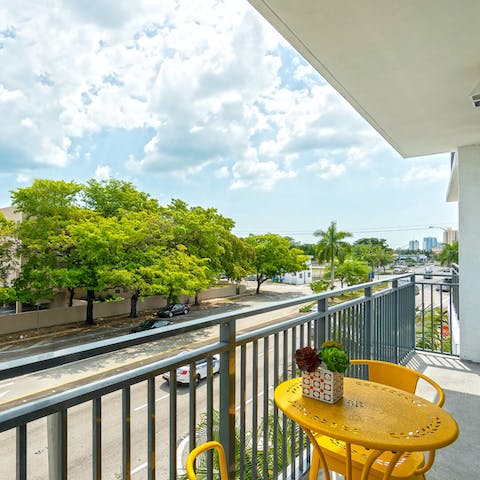 Eat your breakfast on the private balcony