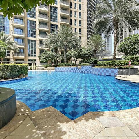 Enjoy a refreshing dip in the outdoor pool
