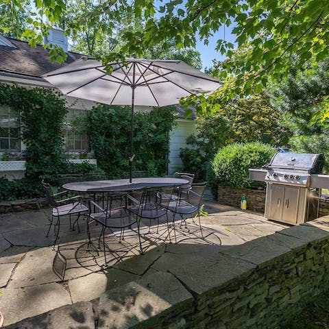 Summer nights were made for barbecuing on this patio