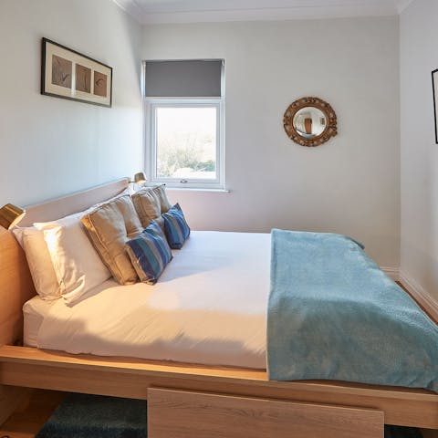 Relax in your big cosy bed at the end of long days exploring the area