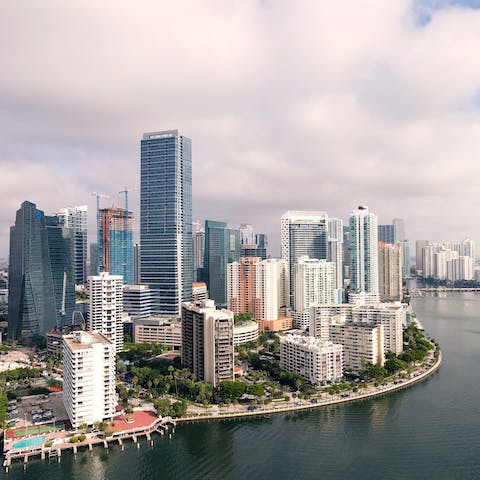 Explore dining and shopping outlets in downtown Miami