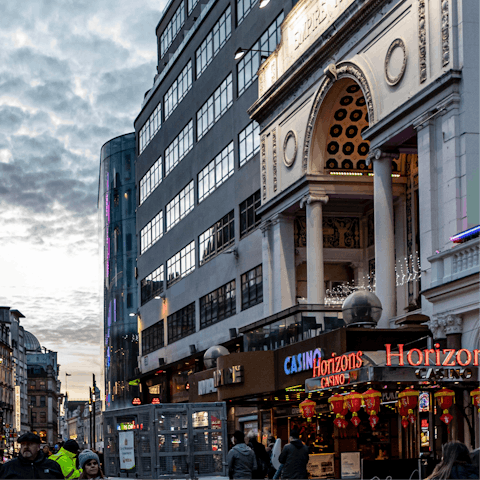 Walk five minutes to Leicester Square and head towards the West End theatres