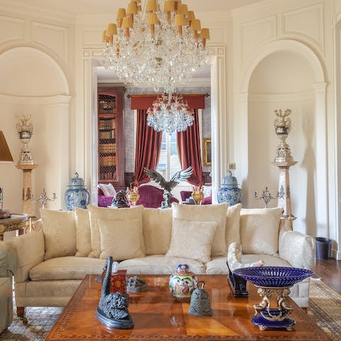 Lounge in one of the many grand living rooms