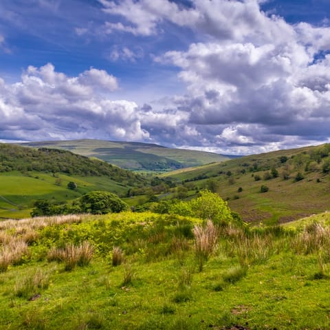 Explore the West Yorkshire moors, including Brontë Waterfall, a ten-minute drive away