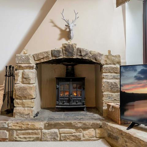 Cosy up in front of the log burner when the Yorkshire weather turns chilly