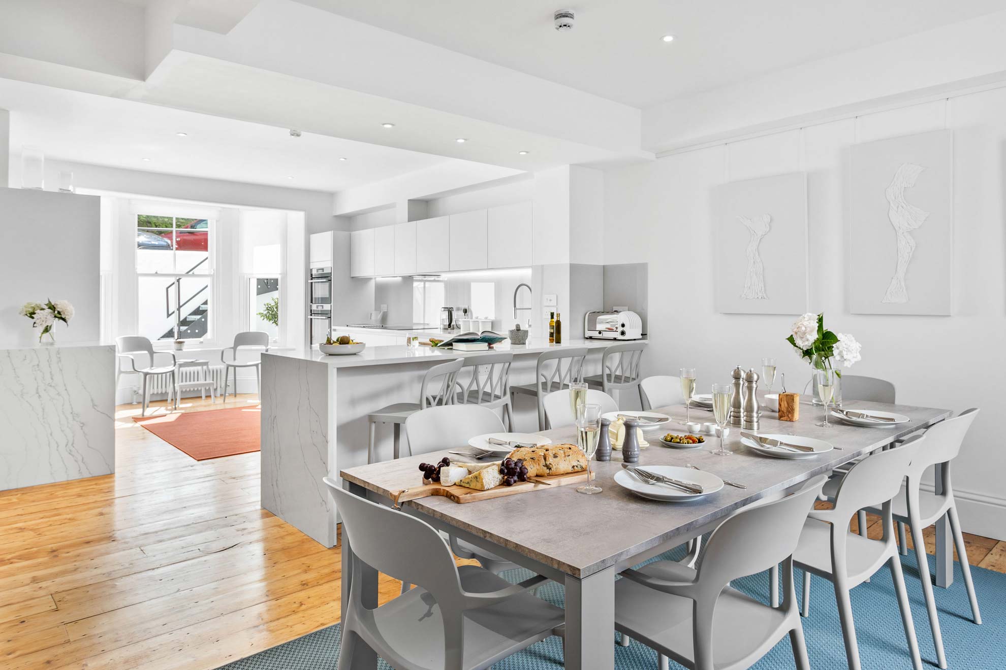 Spend time socialising in the gorgeous open-plan kitchen