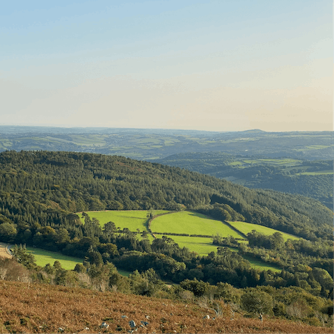 Explore the rugged landscapes of Dartmoor National Park, twenty minutes away by car