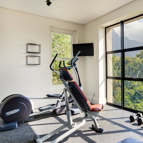 Keep on top of your work out regime in the fitness room 