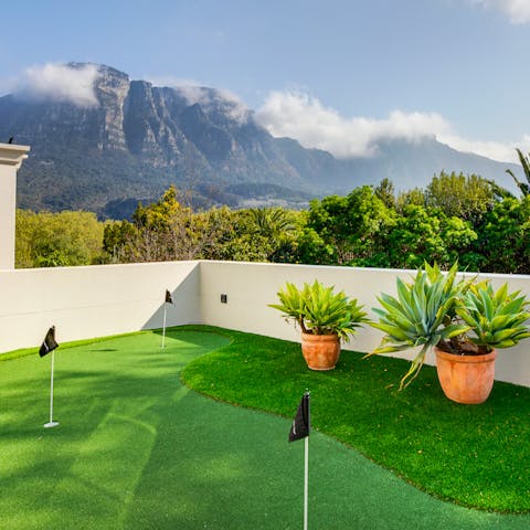 Play a round of crazy golf on the terrace