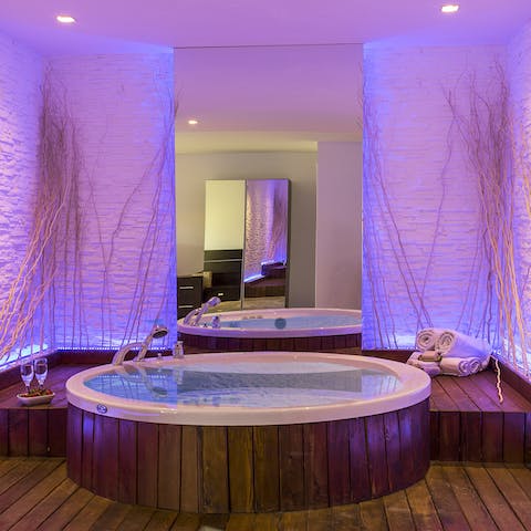 Treat yourself to a soak in the Jacuzzi