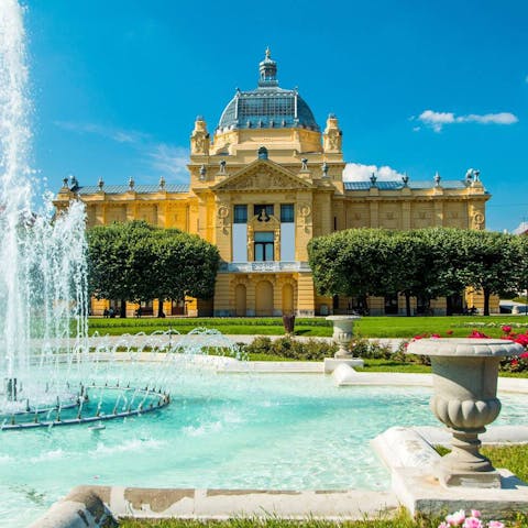 Stroll around Croatia's picturesque capital, Zagreb, just a fourty-five-minute drive away