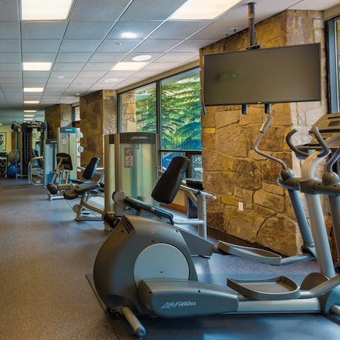 Keep up with your fitness regime in the on-site gym