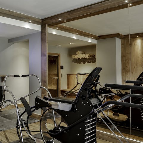Get your heart racing with a workout in the fitness room