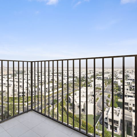 Step out onto your balcony with your morning coffee and a view