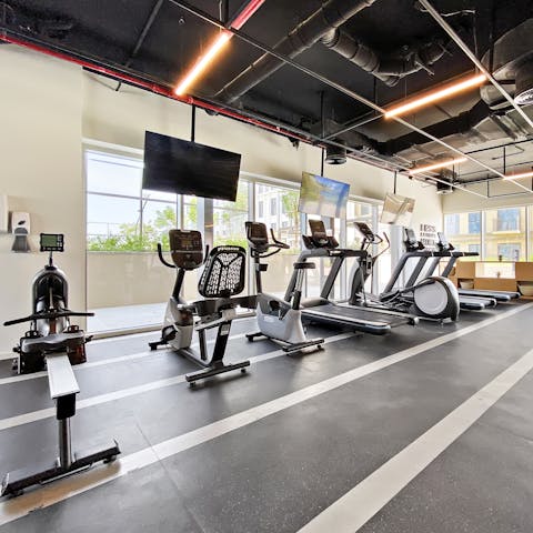 Work up a sweat in the building's shared gym