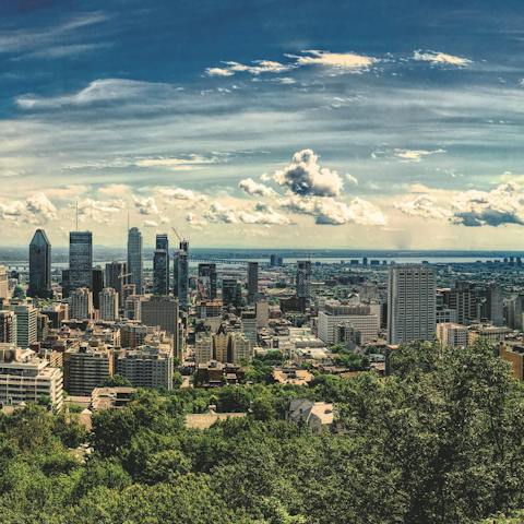 Enjoy views of Montreal from the terrace