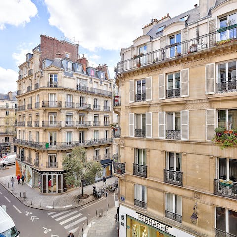 Stay on a picturesque street in the heart of the popular Sentier district