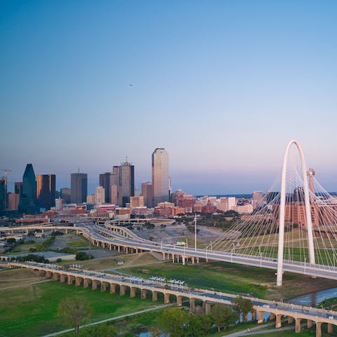 Explore the delights of Downtown Dallas, just a seven-minute walk away