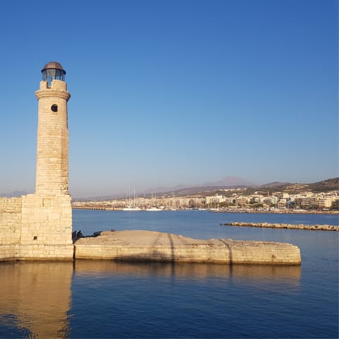 Visit the historic town of Rethymnon, just a twelve-minute drive from home
