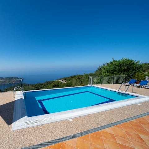 Splash about in the infinity pool and admire the Ionian views