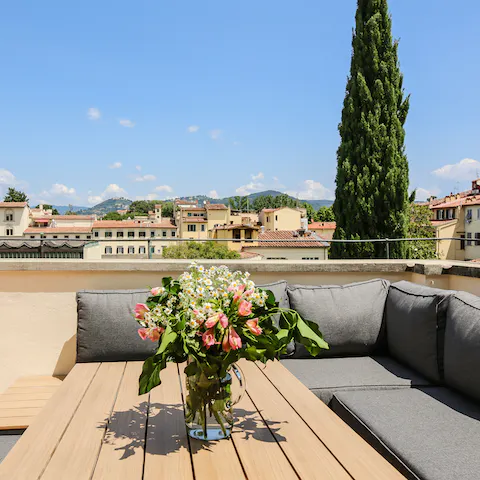 Soak up the views of the Florentine hills from the private terrace