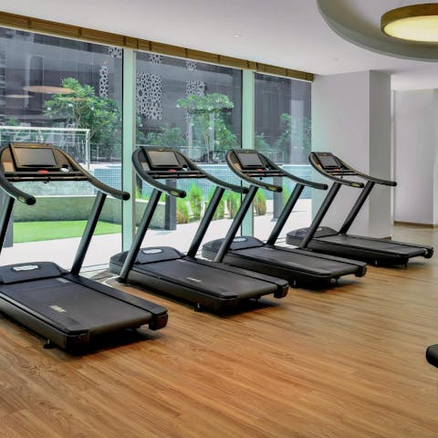 Work up a serious sweat in the building's communal gym