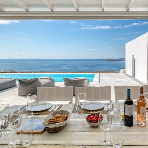 Serve up a delicious alfresco feast and admire the stunning views