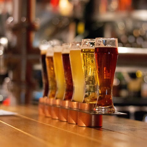 Relax with a pint of ale at the Start Bay Inn, only a three–minute walk away