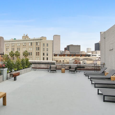 Take in skyline views over the Big Easy on the rooftop terrace