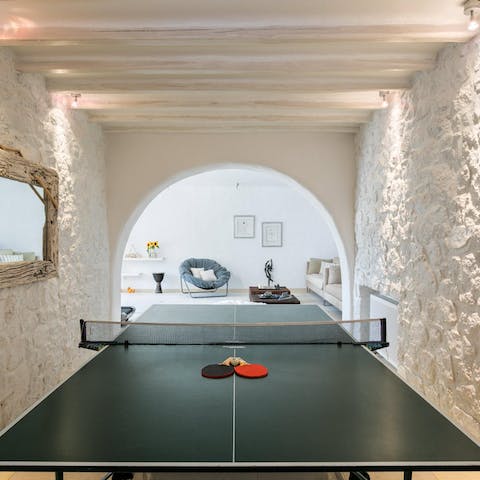 Challenge your guests to a round of ping-pong in the games room
