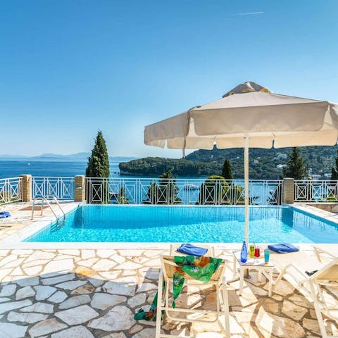 Cool off from the Corfu sun in the private pool