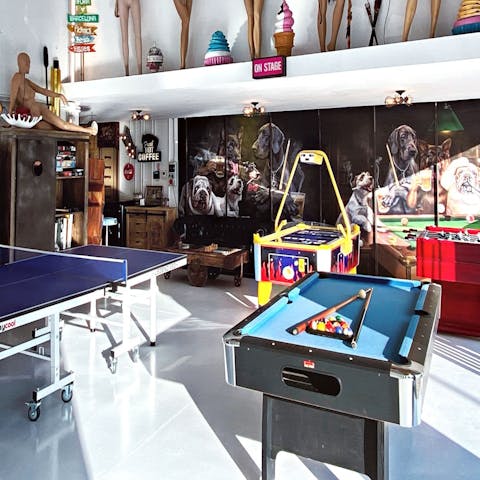 Spend an afternoon playing games in the arcade room