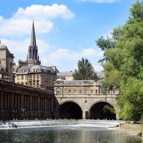 Explore the Regency splendour of Bath, a fifteen-minute drive away