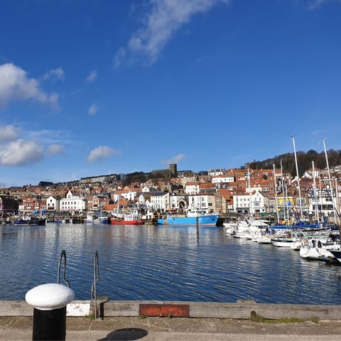Drive into Scarborough to walk along the beautiful beaches and harbour
