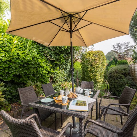 Sit out in the garden and enjoy an alfresco afternoon tea