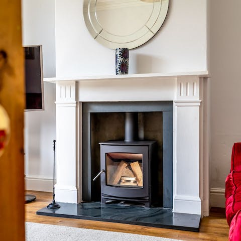 Toss another log on the wood-burning and keep the living room cosy warm