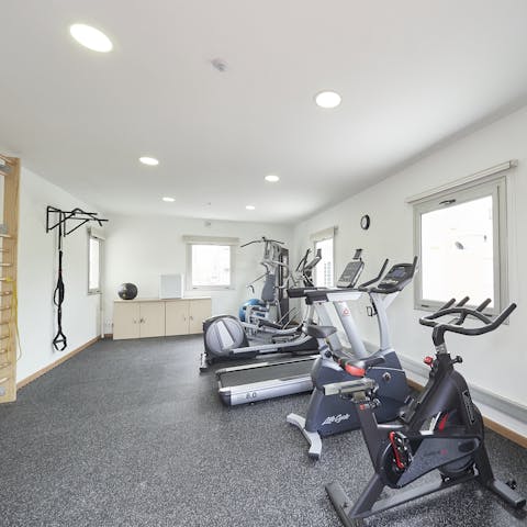 Start mornings with an invigorating workout in the on-site gym