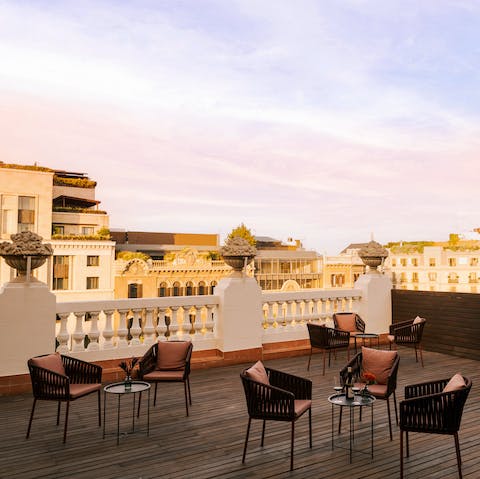 Unwind on the roof terrace after a day spent seeing the sights