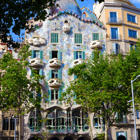 Admire Gaudi's Casa Batlló – it's a two-minute walk