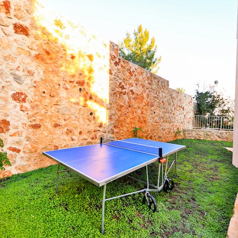 Keep yourself entertained with games of open-air table tennis