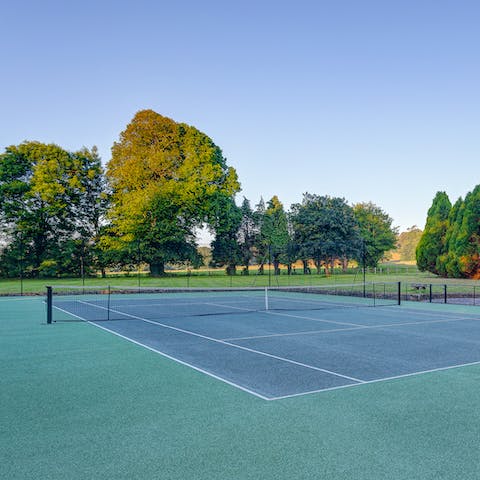 Challenge your friends to a game of tennis 