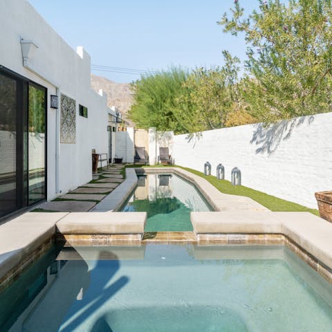 Take a dip in your backyard swimming pool