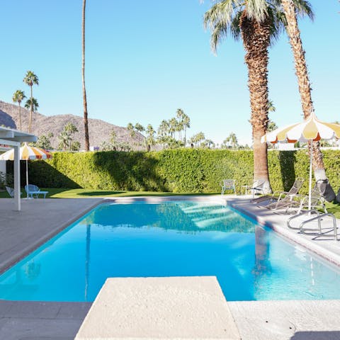 Cool off from the California sunshine in the large private swimming pool 
